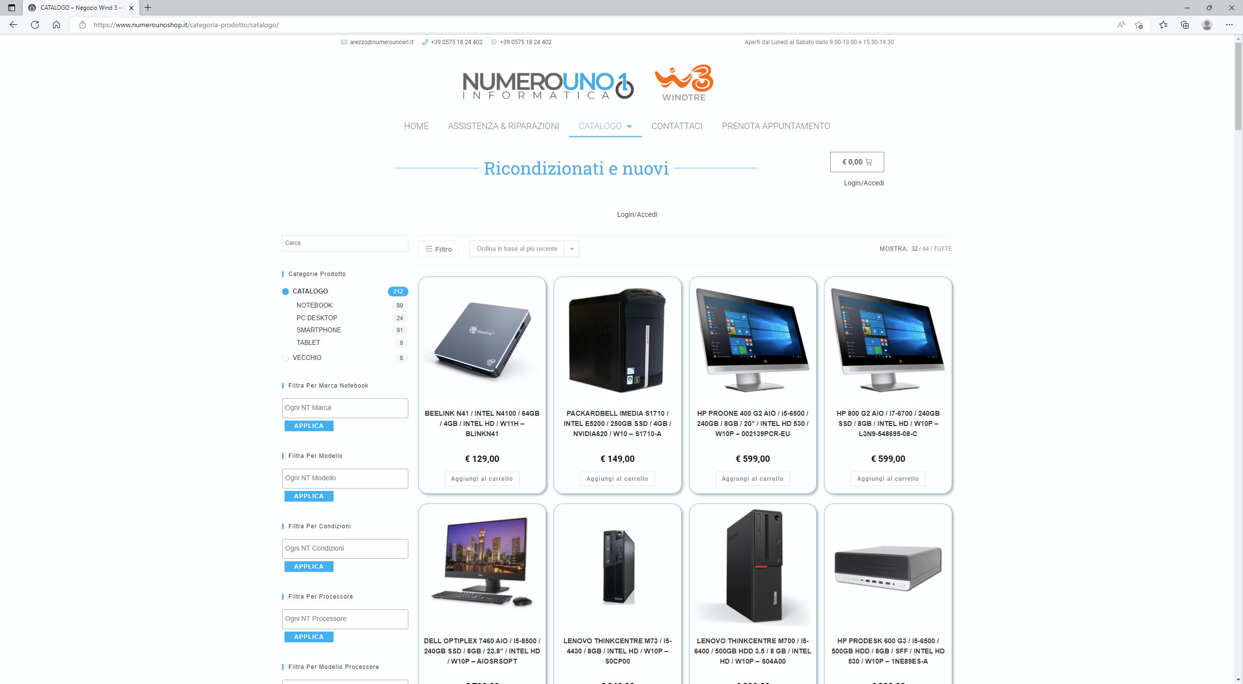 Homepage Web Agency Numero Uno informatica Arezzo